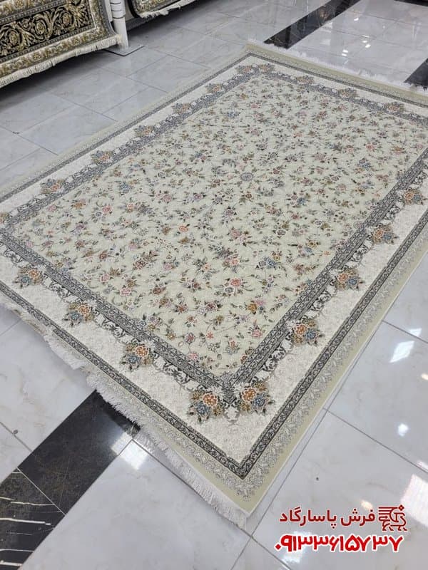فرش افشان 700 شانه گل برجسته طرح ماهلین صدفی — تصویر ۲
