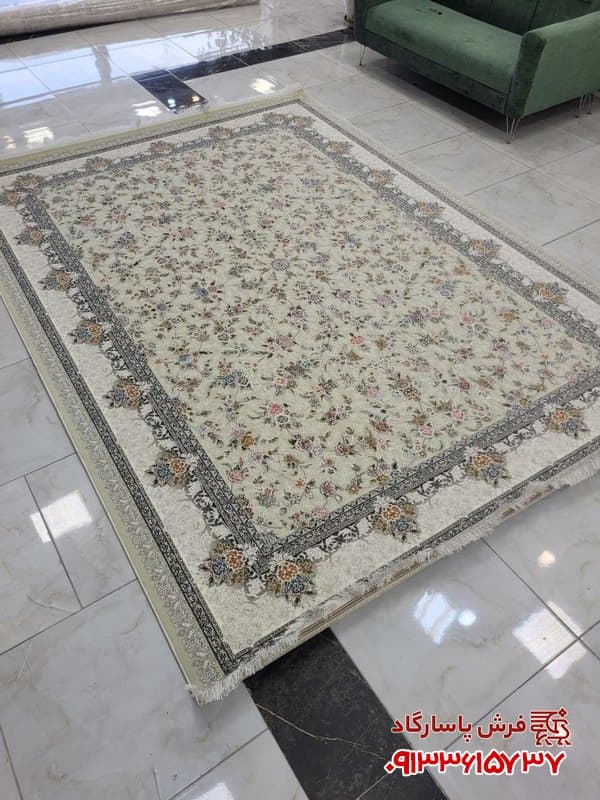 فرش افشان 700 شانه گل برجسته طرح ماهلین صدفی — تصویر ۱۱