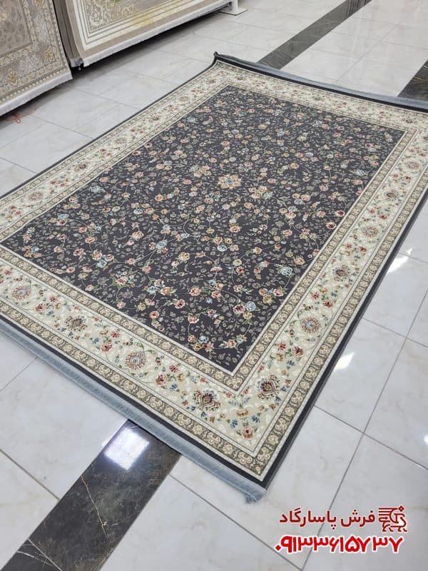 فرش افشان گل سرخ 700 شانه گل برجسته دودی