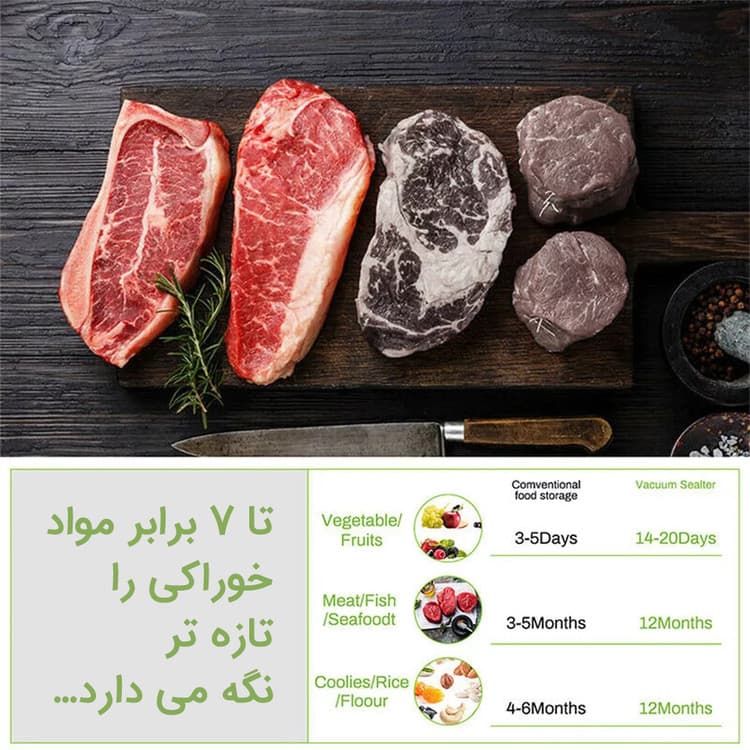 دستگاه وکیوم مواد غذایی و دوخت پلاستیک خانگی — تصویر ۹