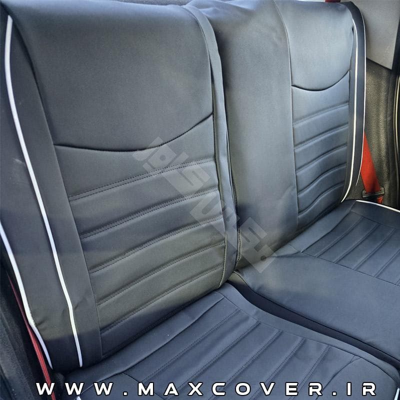 روکش طبی پژو 207 چرم مشکی سفید طرح آئودی — تصویر ۷