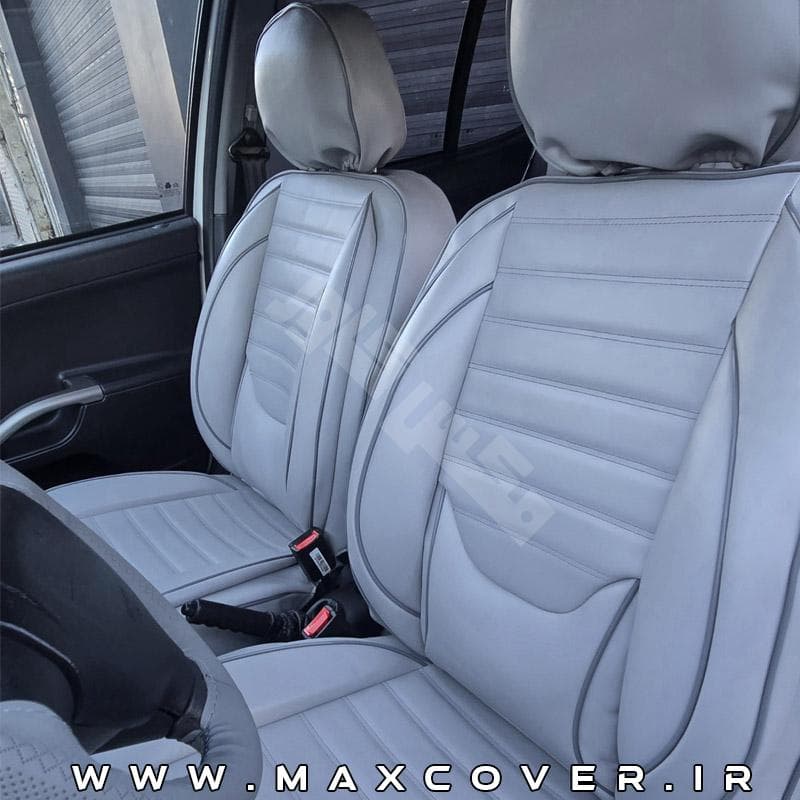 روکش صندلی طبی پژو 207 چرم خارجی طوسی طرح فراری — تصویر ۶