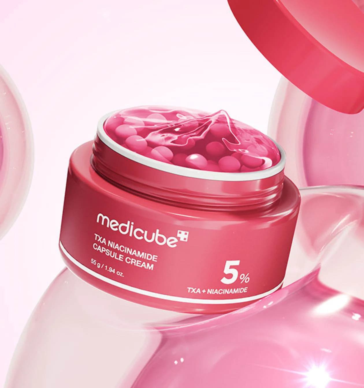 کرم کپسولی ضد لک و روشن کننده مدی کیوب مدل TXA Niacinamide حجم 55 میل — تصویر ۳