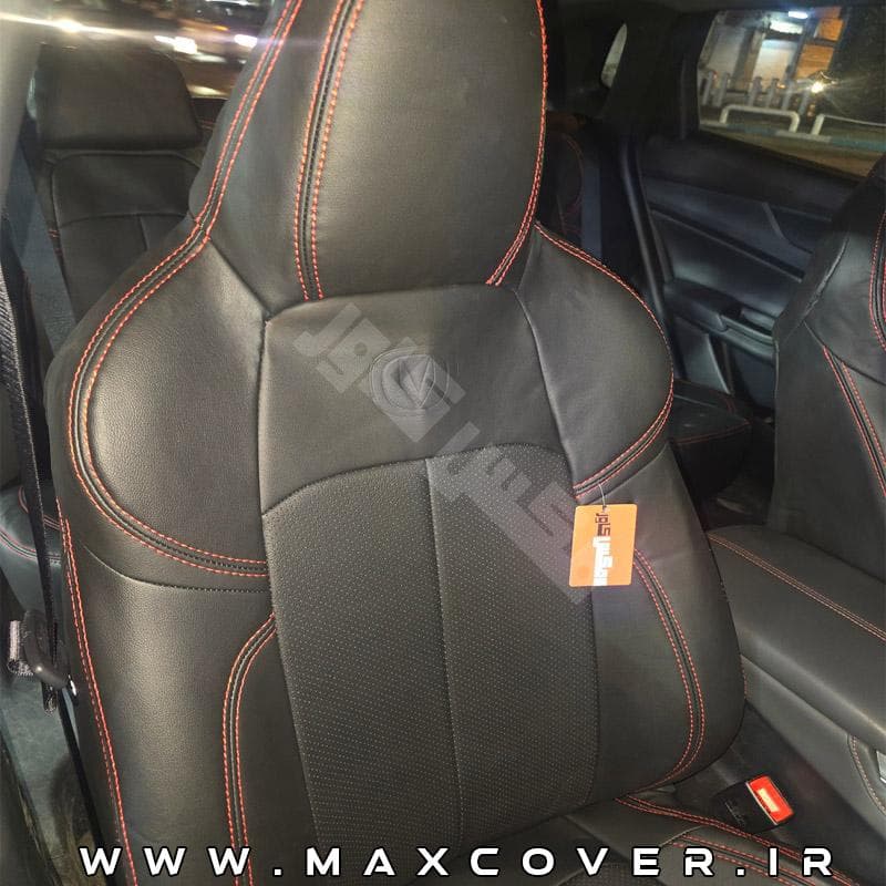 روکش صندلی چانگان Changan CS55 چرم و پارچه مشکی — تصویر ۴