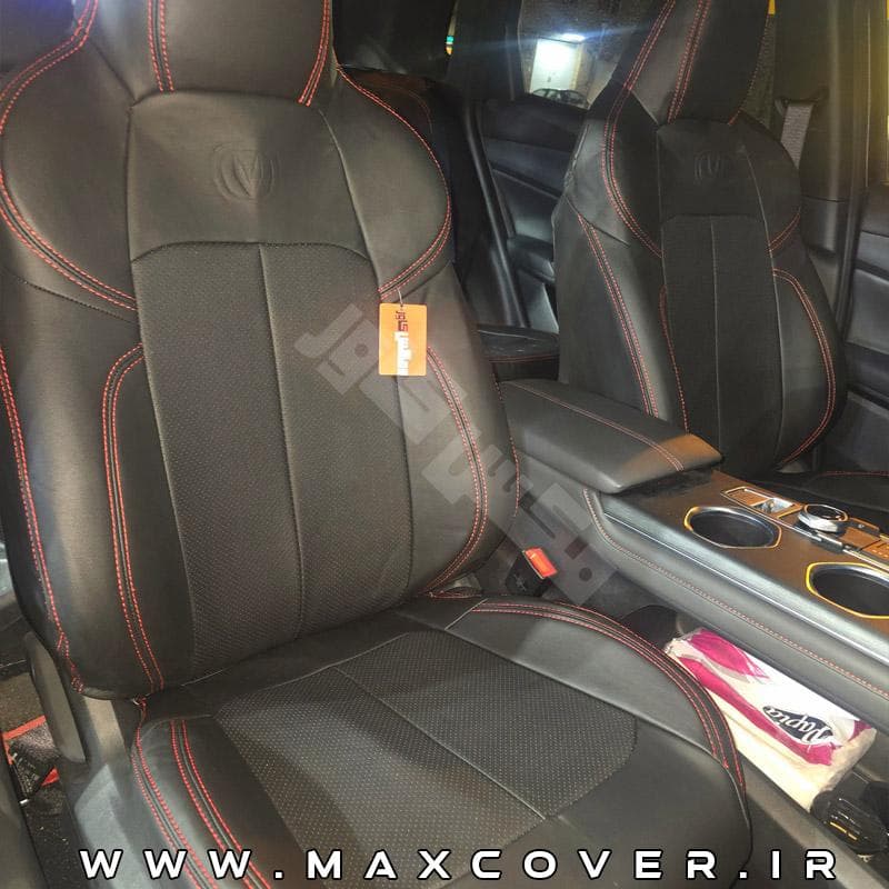 روکش صندلی چانگان Changan CS55 چرم و پارچه مشکی — تصویر ۷