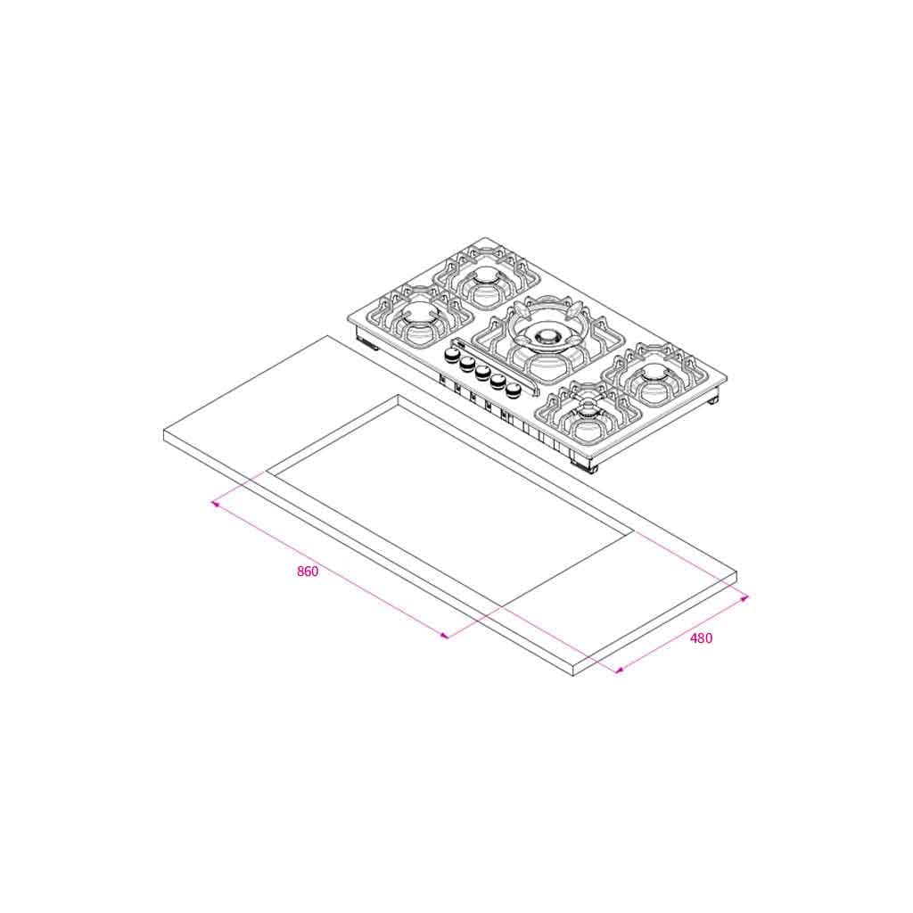 گاز کن مدل Multi step 523M-استیل – ایتالیایی — تصویر ۳