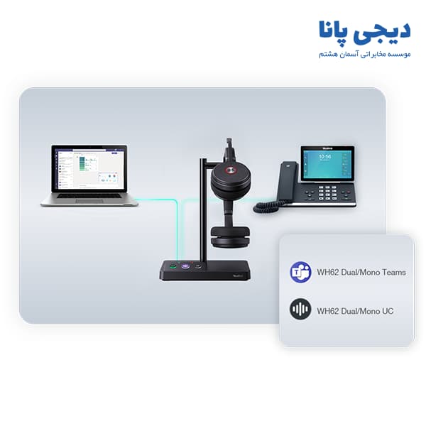 هدست اپراتوری بلوتوثی یالینک مدل Yealink WH62 Mono UC — تصویر ۷