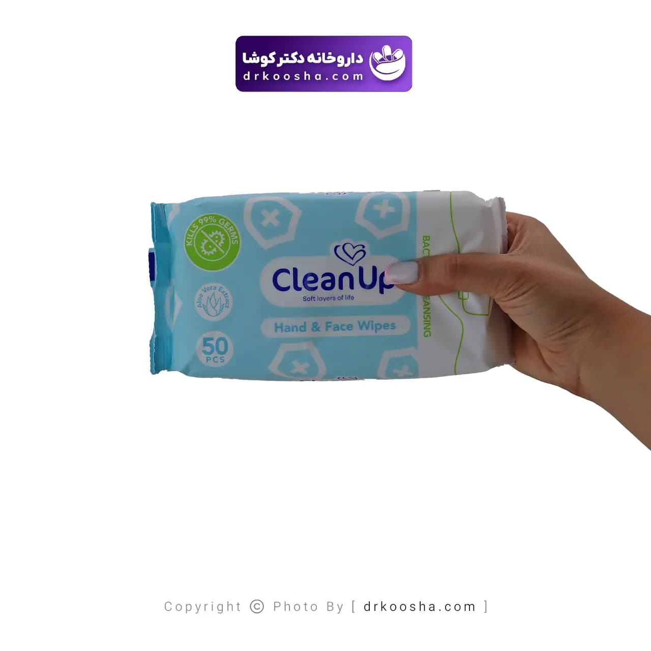 دستمال مرطوب دست و صورت کلین آپ باکتریایی — تصویر ۳