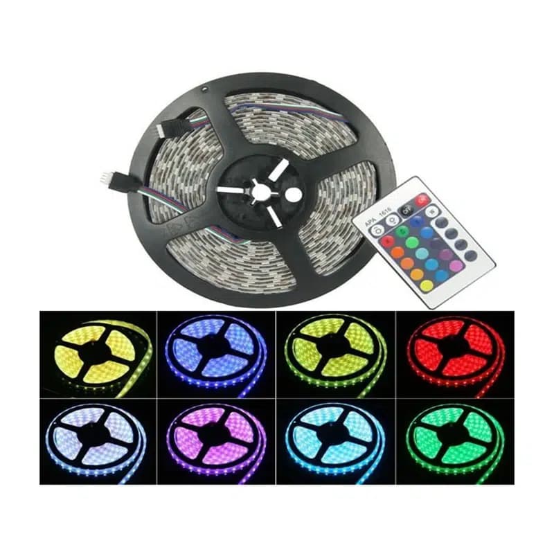 ریسه نواری RGB ساده 5050 رول 5 متری 12 ولت — تصویر ۹