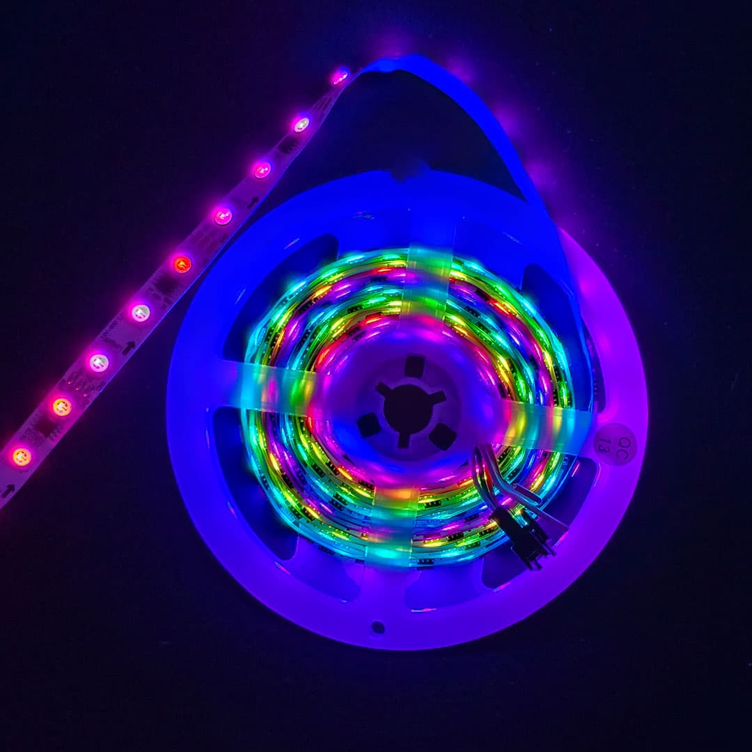 ریسه نواری RGB رونده 5050 بالاترین کیفیت | رول 5 متری 12 ولت — تصویر ۱۱