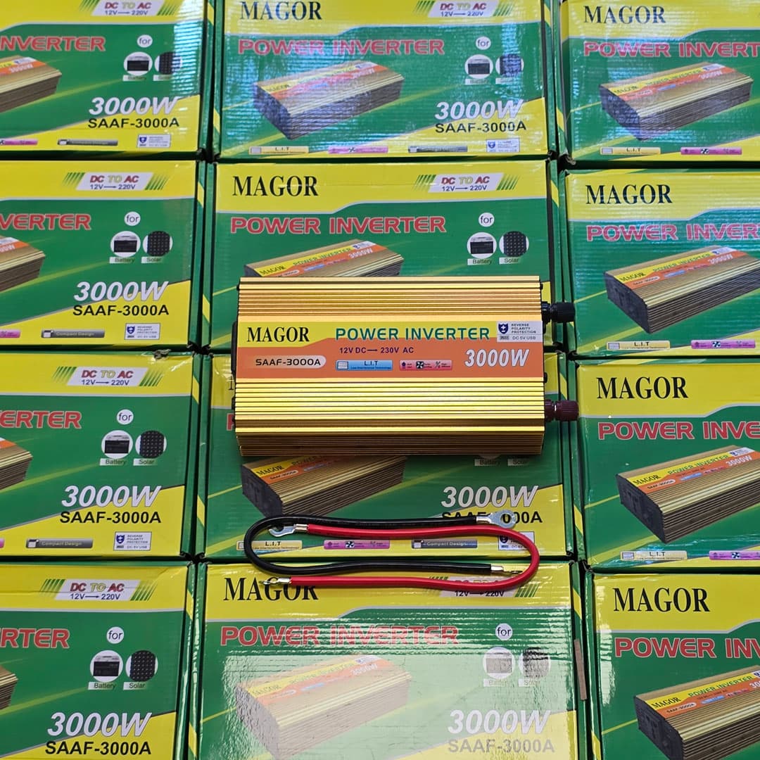 مبدل برق خودرو ماگور MAGOR مدل 3000A (اینورتر 12 به 220 ولت) – توان 3000 وات + پورت USB — تصویر ۷