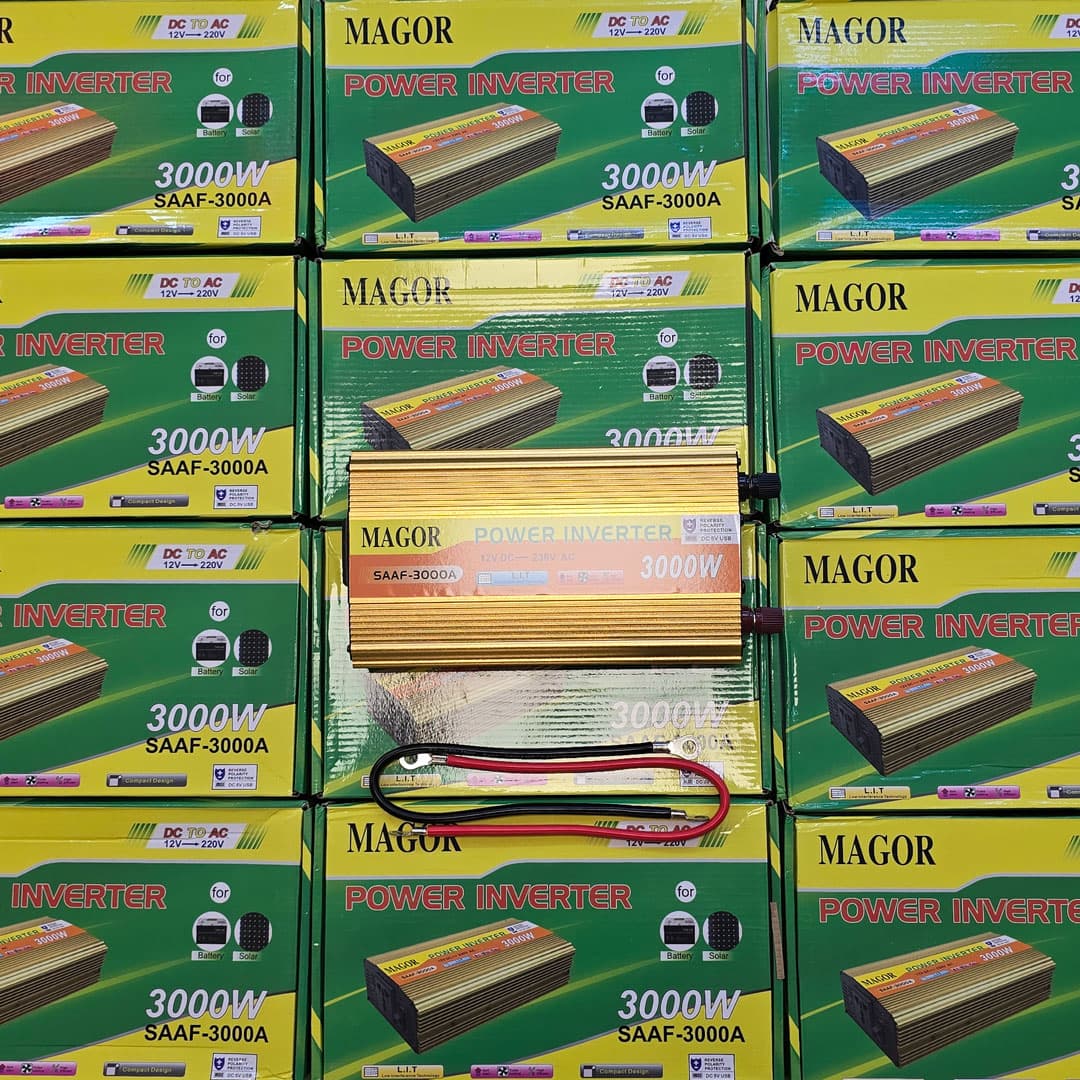 مبدل برق خودرو ماگور MAGOR مدل 3000A (اینورتر 12 به 220 ولت) – توان 3000 وات + پورت USB — تصویر ۸