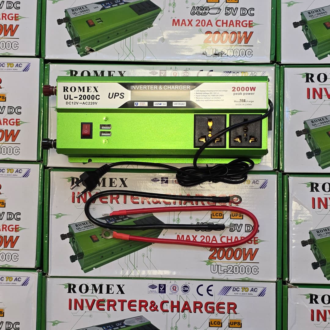 اینورتر شارژر (UPS) رومکس 2000 وات مدل UL-2000C با شارژر 20 آمپر