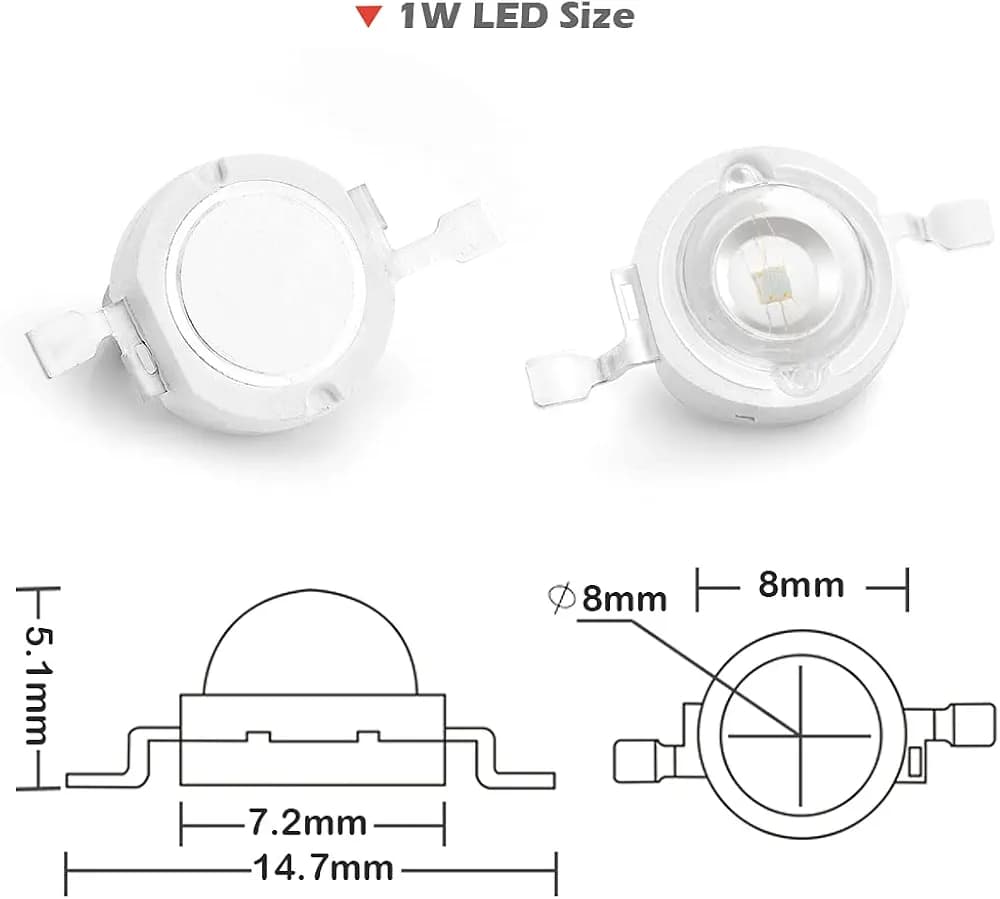 LED پاور 3 وات فرابنفش UV — تصویر ۳