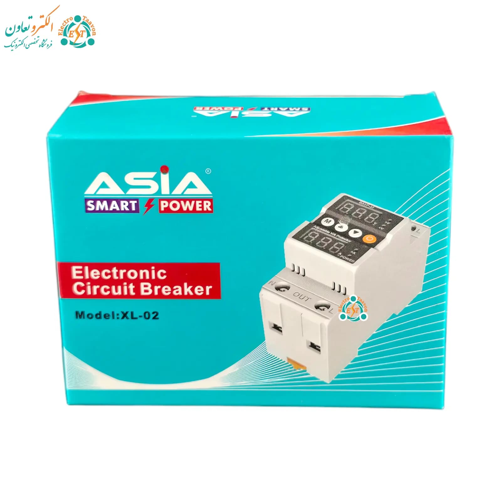 محافظ پشت‌کنتوری ولتاژ و جریان 63 آمپر (تک‌فاز) مدل ریلی با نمایشگر برند آسیا — تصویر ۵