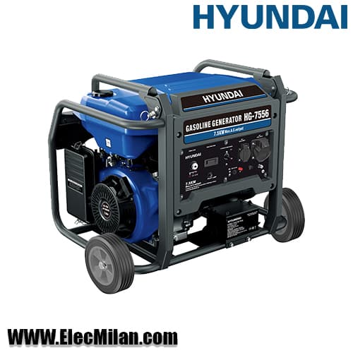 موتور برق بنزینی هیوندای تکفاز مدل HG-7556 — تصویر ۲