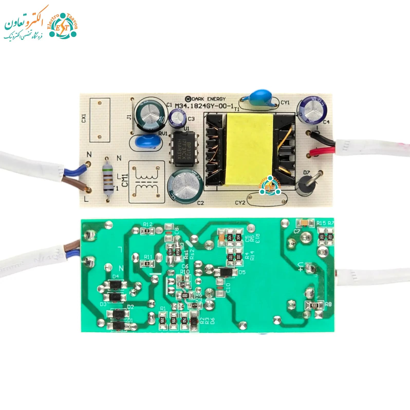 درایور LED قابدار 18 تا 24 وات 600 میلی‌آمپر دارک انرژی با فیش گرد — تصویر ۵