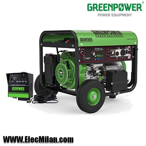 موتور برق گازسوز گرین پاور تکفاز مدل CC9000-ATS NG/LPG