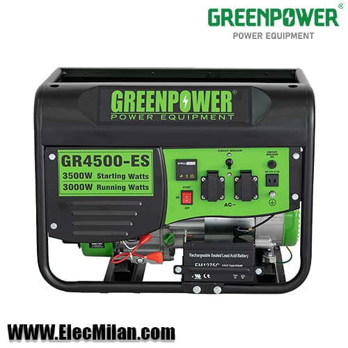 موتور برق بنزینی گرین پاور تکفاز مدل GR4500-ES