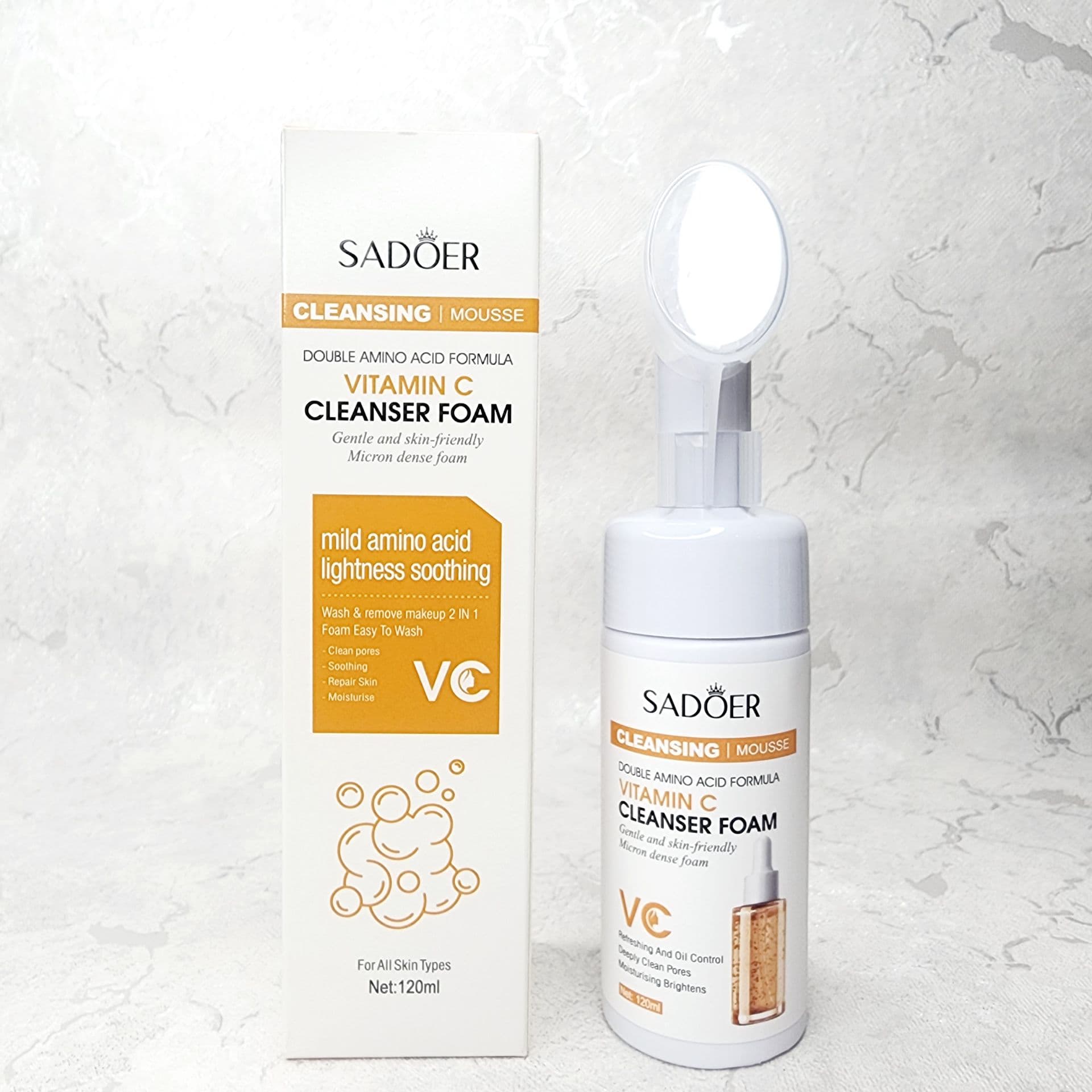 فوم شستشوی صورت براش دار ویتامین C سادور sadoer vitamin c