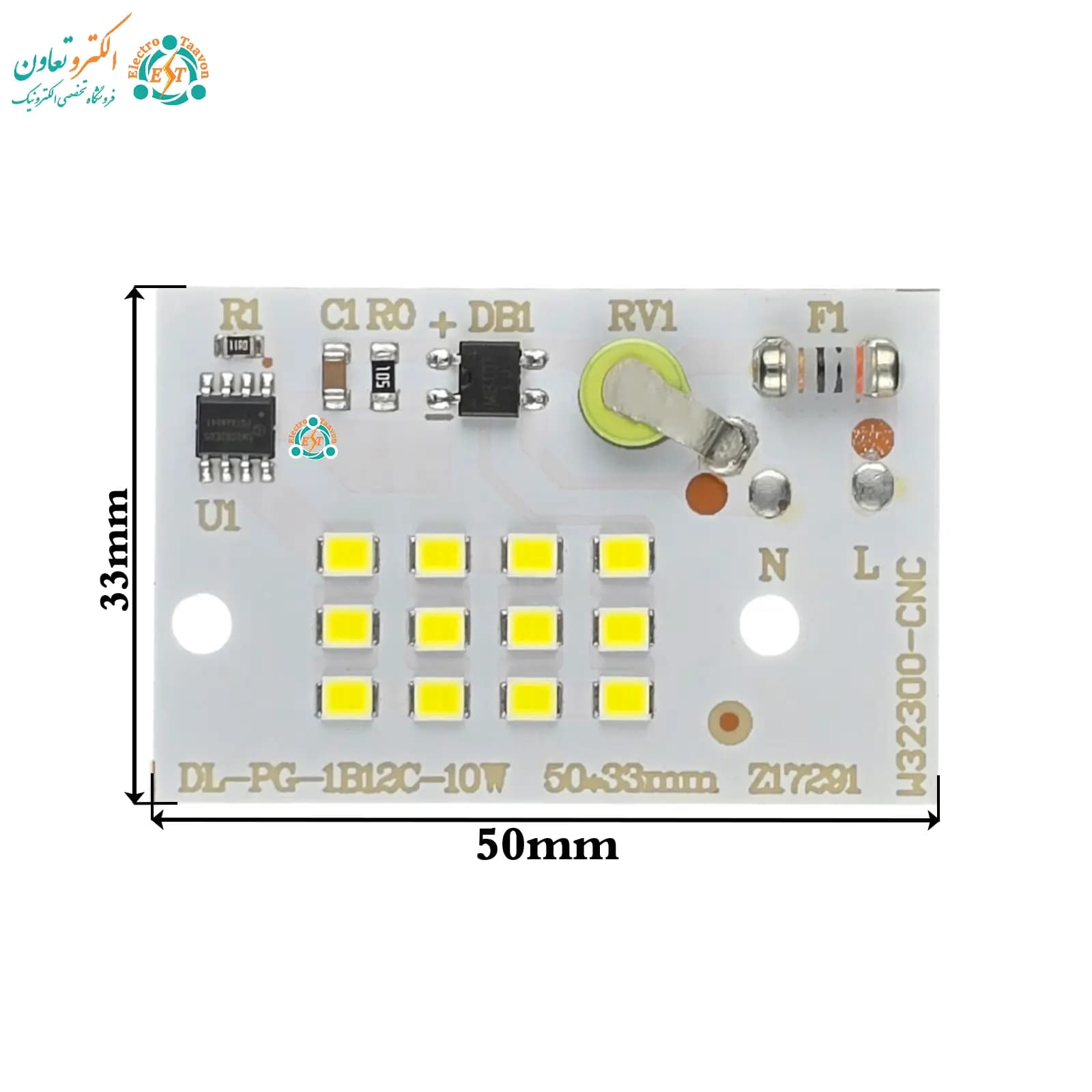 ال ای دی بلالی 10 وات 220 ولت SMD مهتابی — تصویر ۹