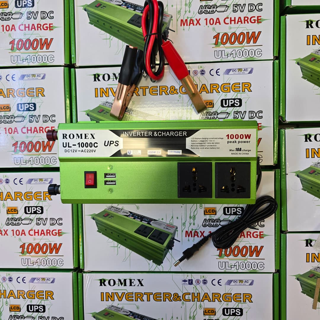 اینورتر شارژر (UPS) رومکس 1000 وات مدل UL-1000C با شارژر 10 آمپر — تصویر ۵