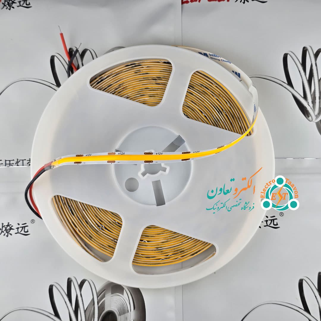 ریسه نواری 12 ولت COB رنگ زرد امبر برند LY — تصویر ۷