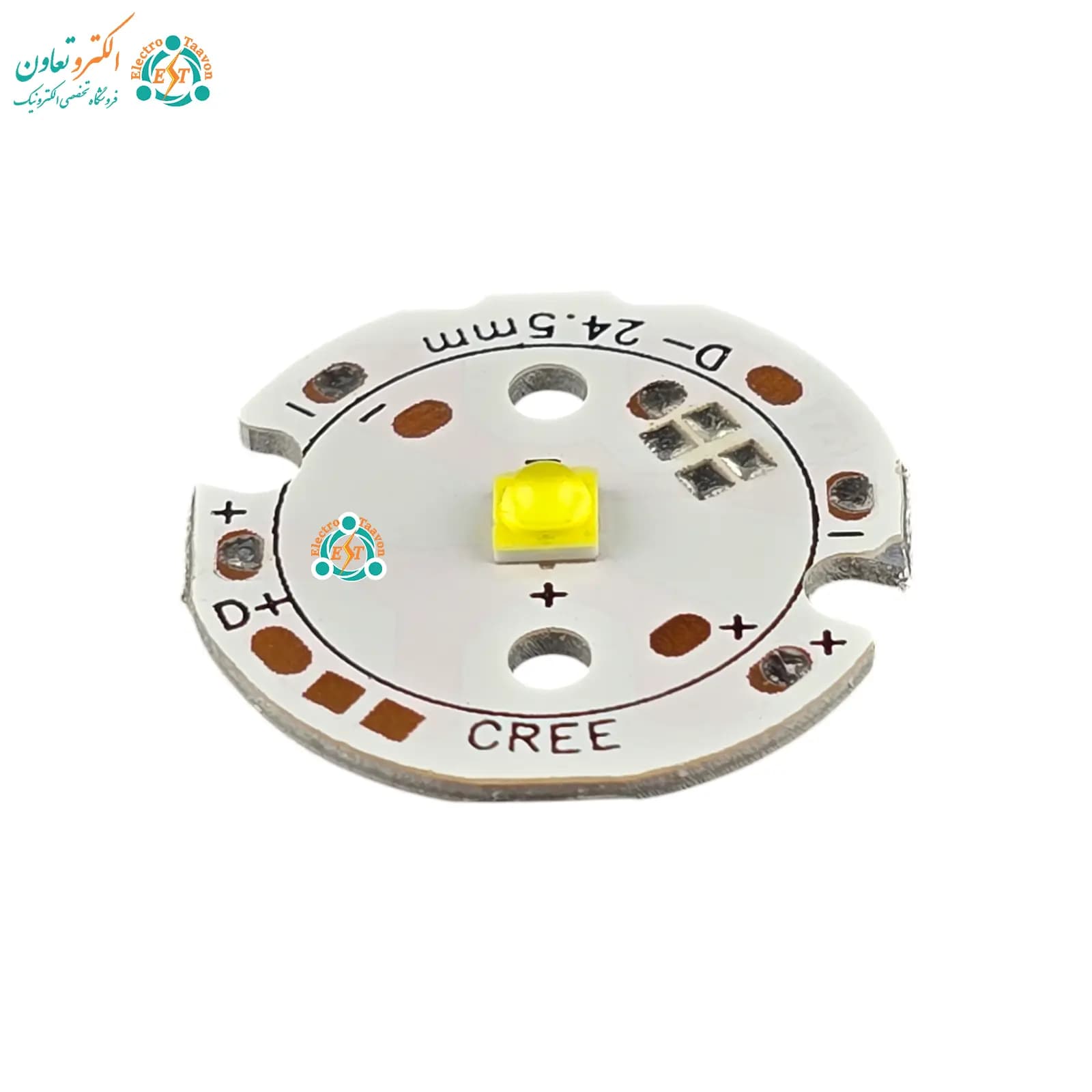 الایدی پاور 3وات CREE ولتاژ 3.2–3.4V جریان 600–700mA روی برد آلومینیومی 24mm (اورجینال) — تصویر ۱۱