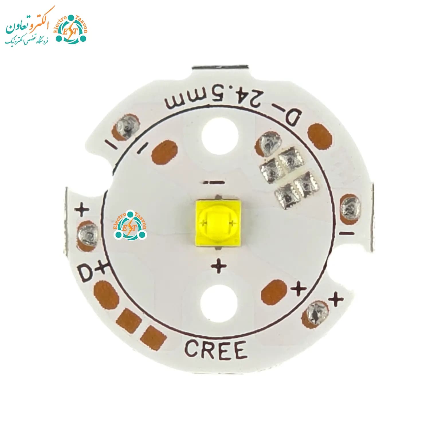 الایدی پاور 3وات CREE ولتاژ 3.2–3.4V جریان 600–700mA روی برد آلومینیومی 24mm (اورجینال) — تصویر ۱۰
