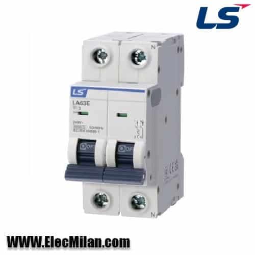 فیوز مینیاتوری LS دو پل (تک پل + نول) 6 آمپر