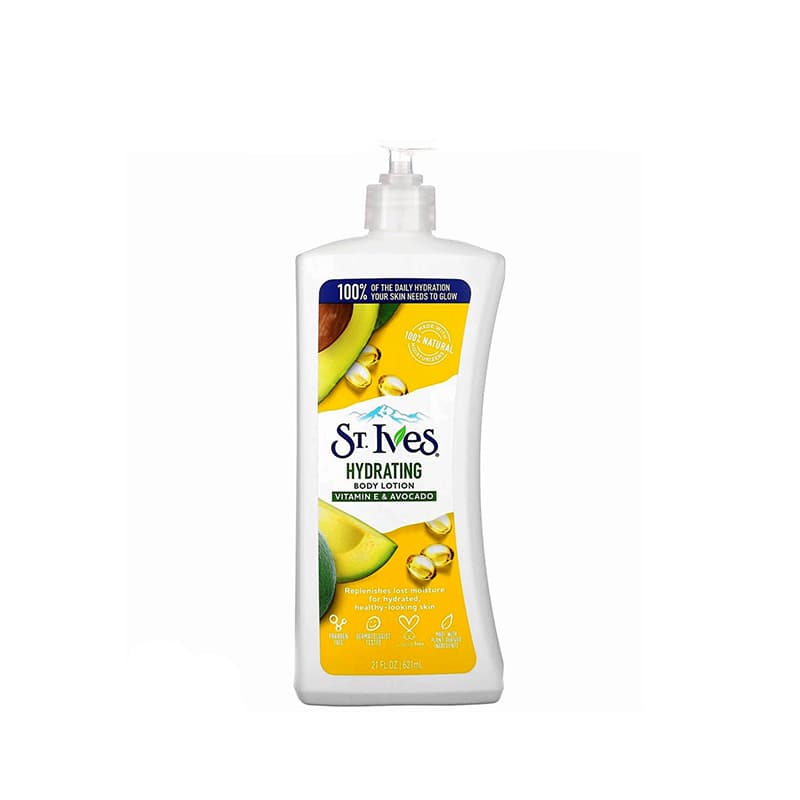 لوسیون بدن سنت ایوز St .Ivse مدل Hydrating حاوی ویتامین E و عصاره آووکادو حجم 621 میل — تصویر ۹