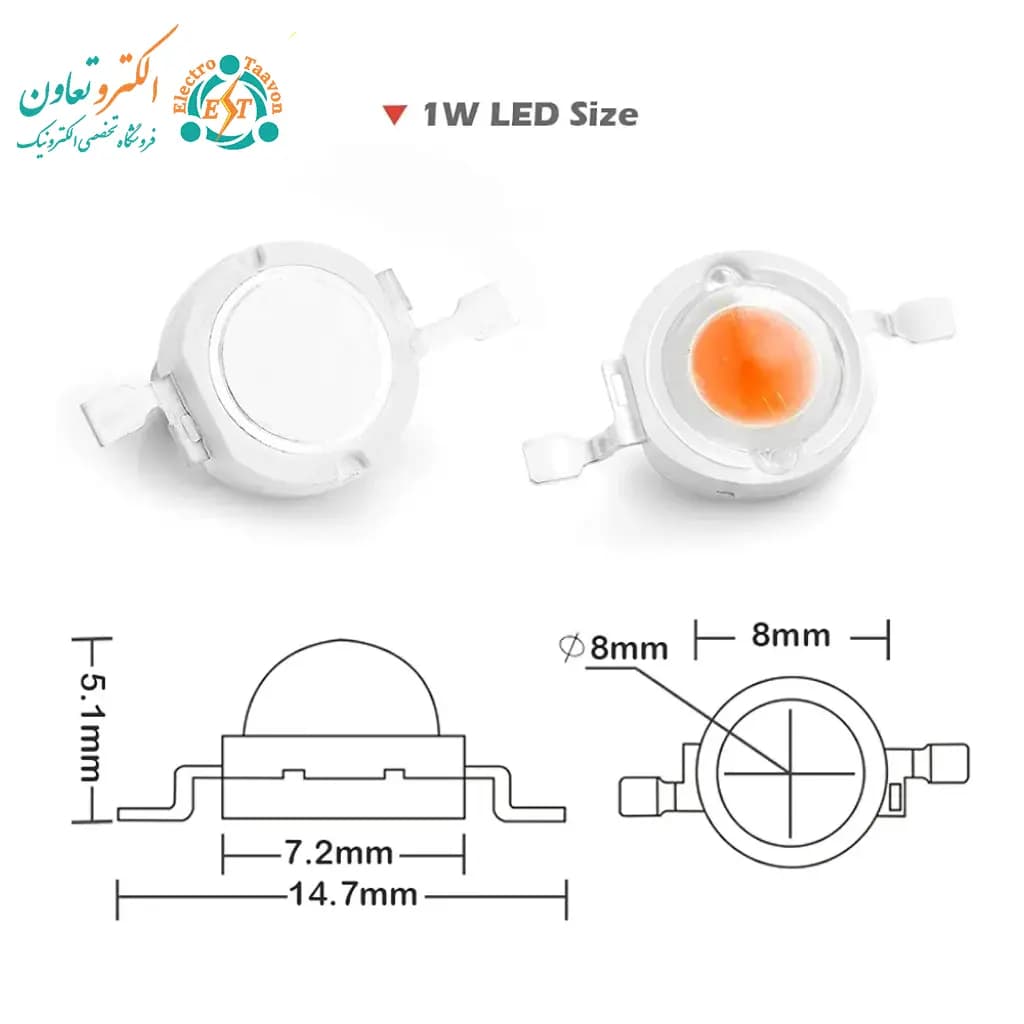 LED پاور رشد گیاه 1 وات — تصویر ۳