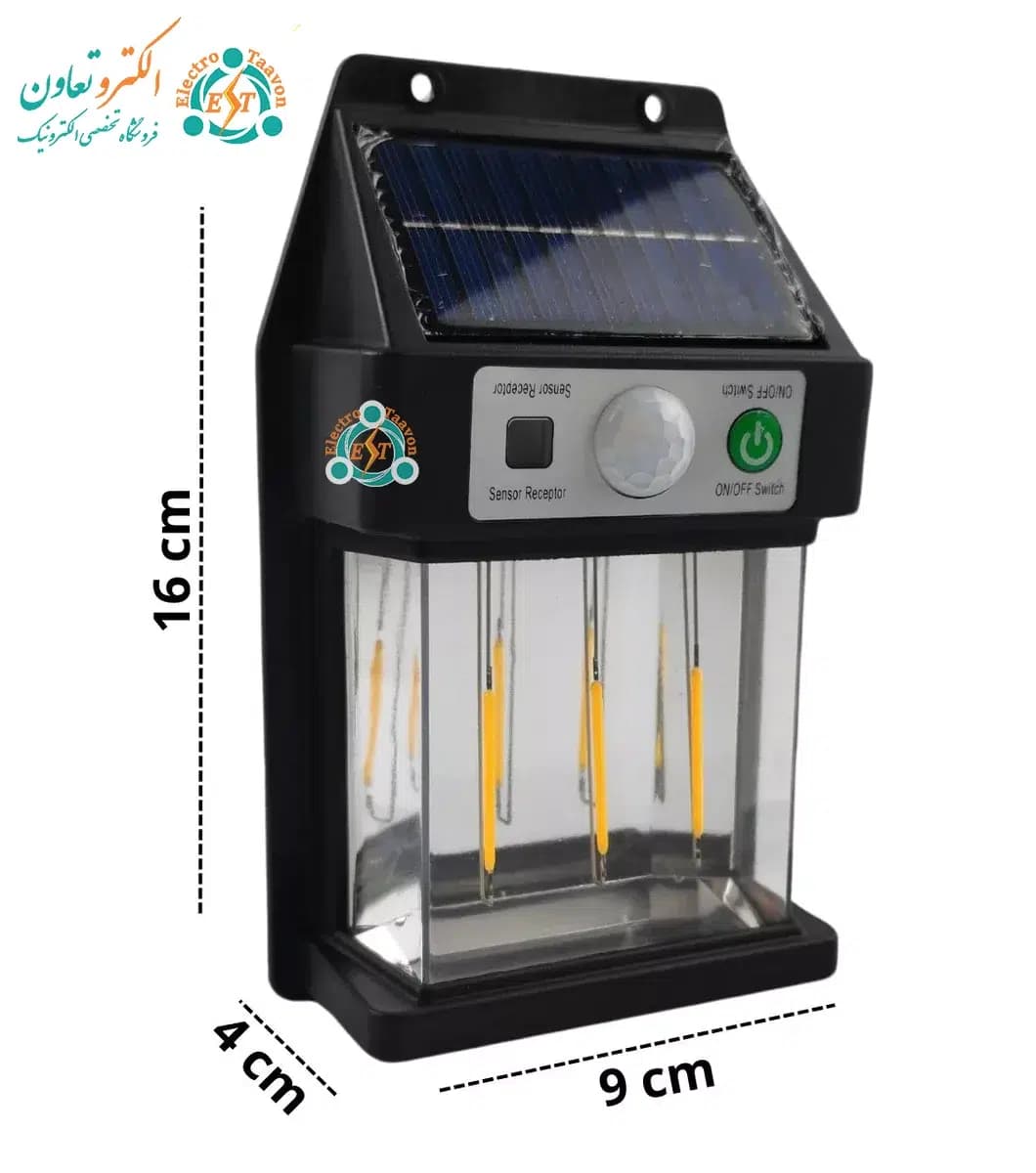چراغ دیواری خورشیدی سنسوردار مدل YX-666-3W — تصویر ۳