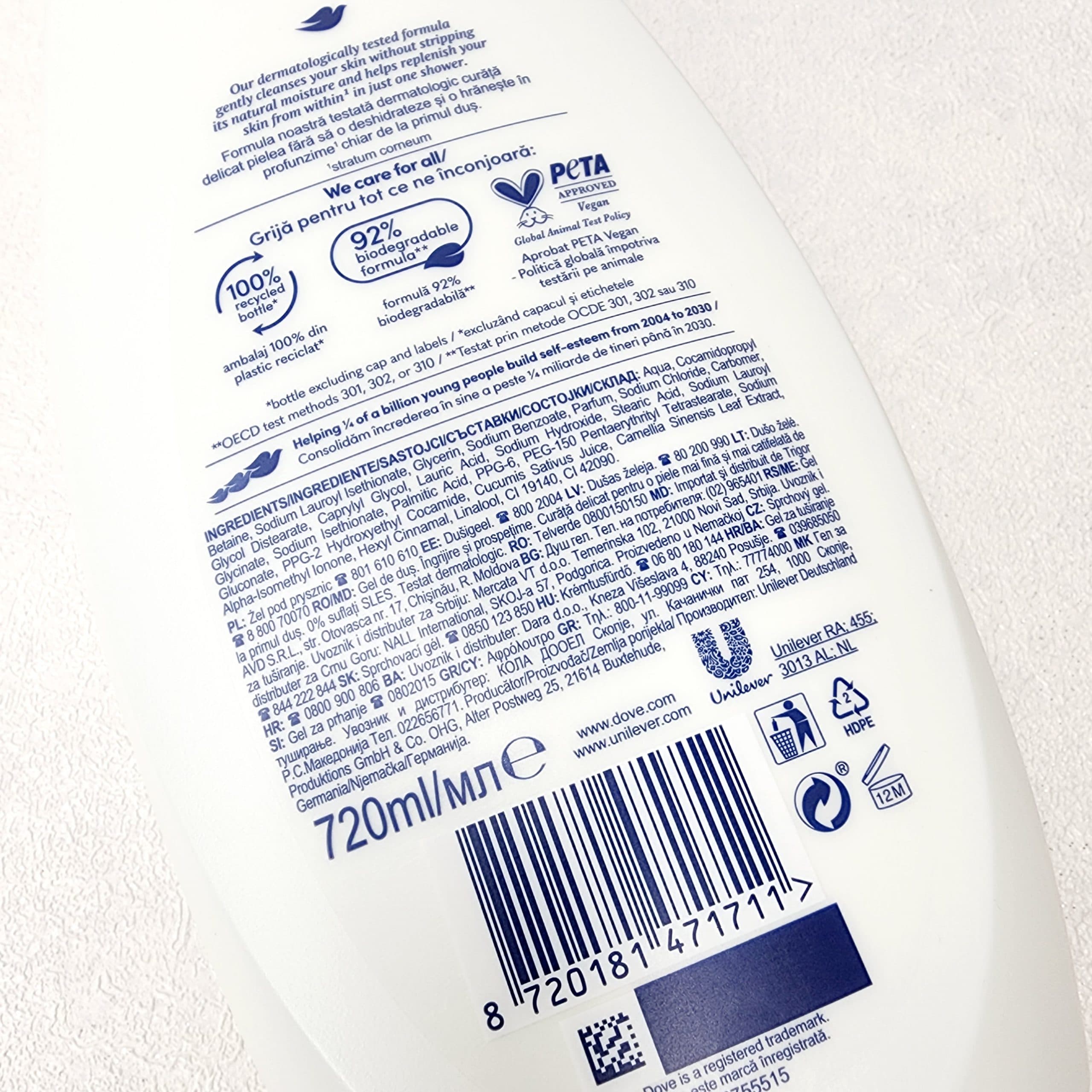 شامپو بدن بدون سولفات داو مدل fresh care با رایحه خنک و شاداب کننده حجم 720 میلی لیتر — تصویر ۴
