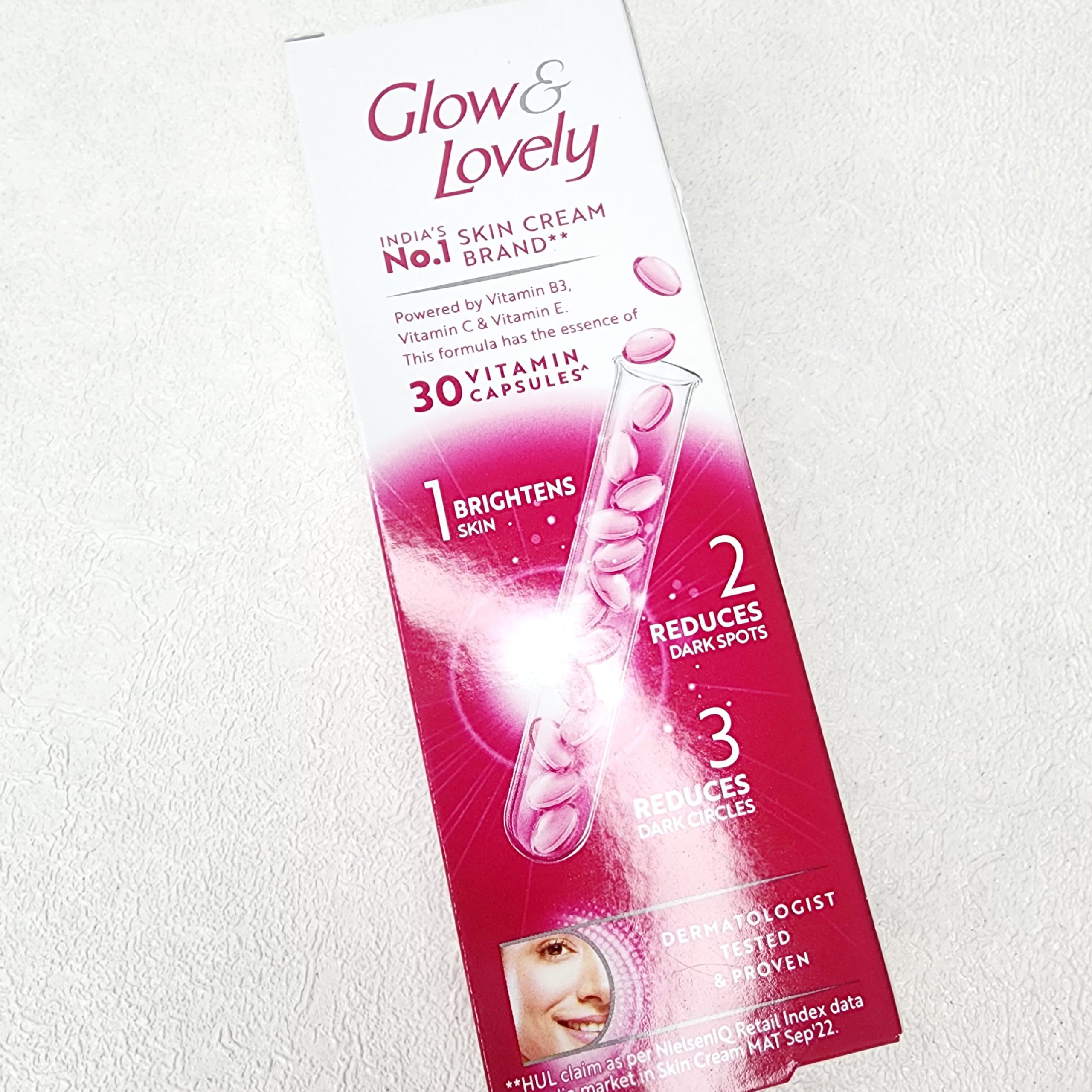 کرم کپسولی روشنکننده و ضد لک Glow & Lovely مدل Advanced Multi Vitamin وزن 50 گرم — تصویر ۶