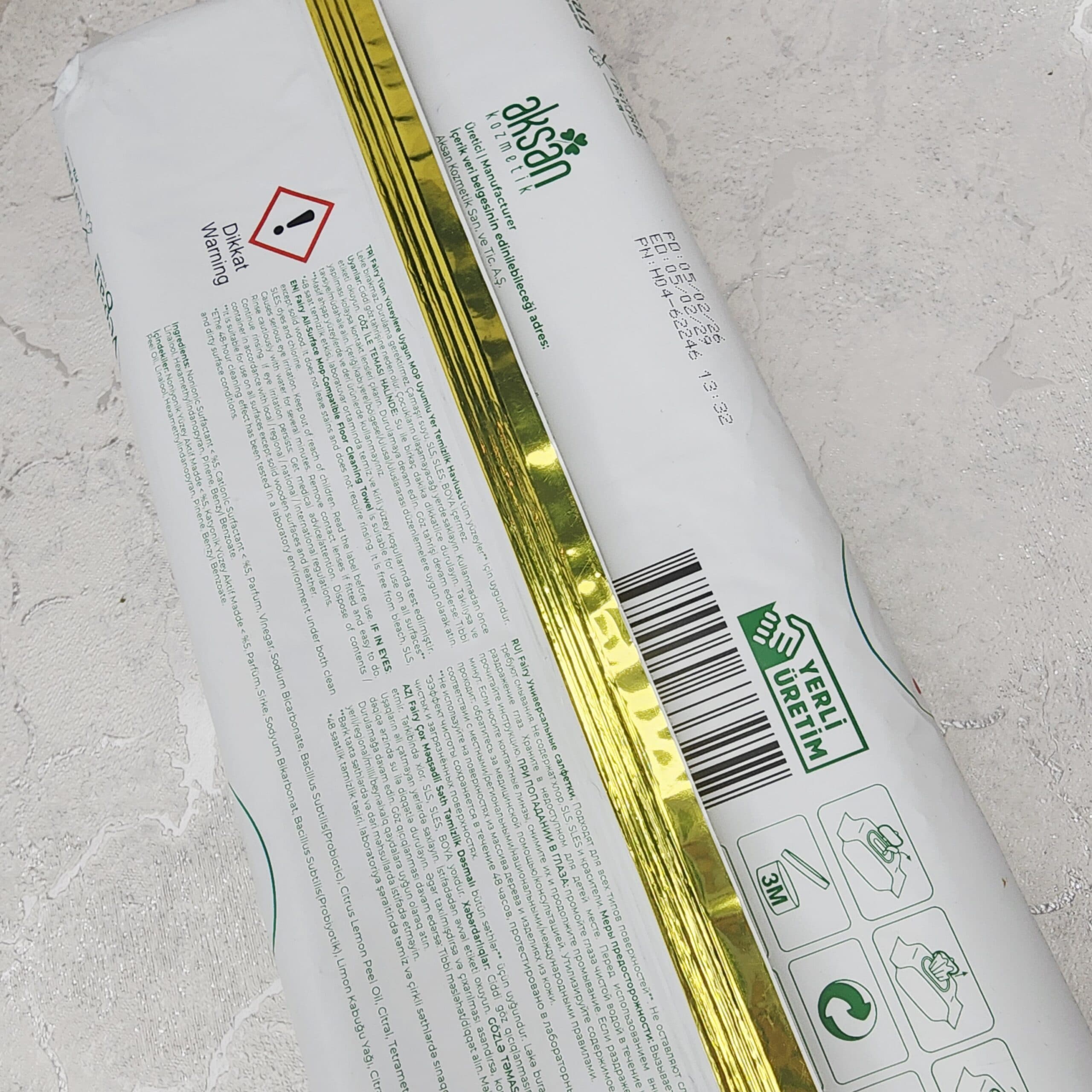دستمال مرطوب مخصوص تی فیری Fairy قابل شستشو رایحه لیمو بسته 50 عددی — تصویر ۴