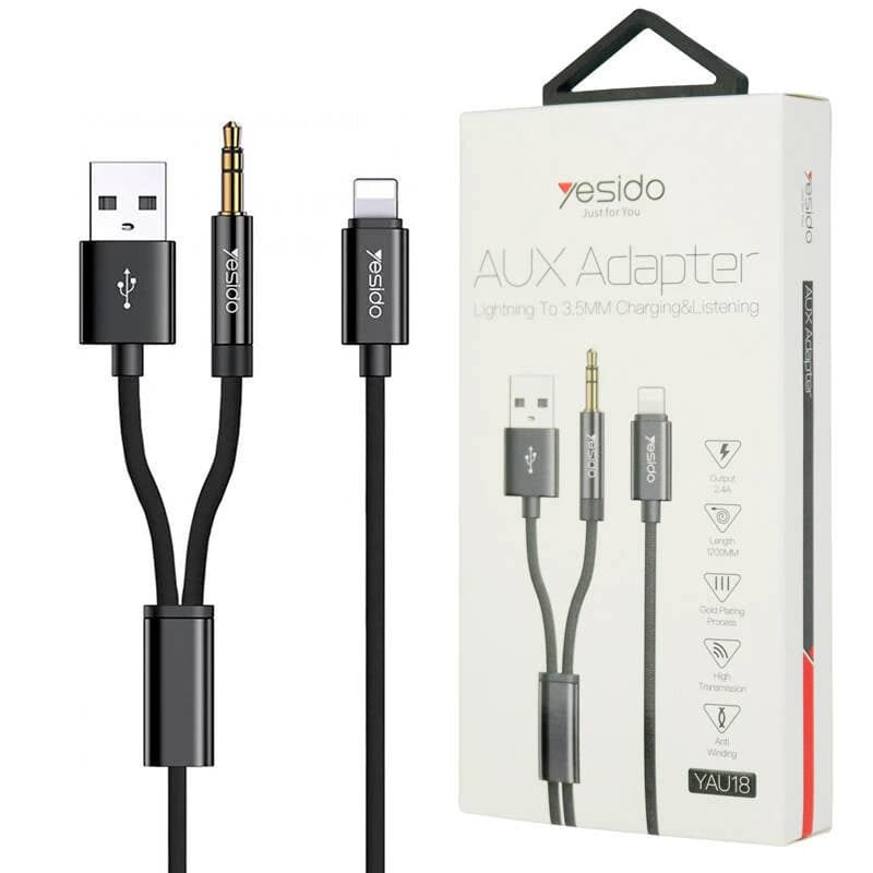 کابل تبدیل USB/جک 3.5 میلی متری به لایتنینگ یسیدو مدل YAU18 — تصویر ۳