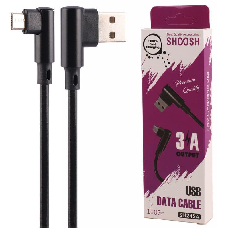 کابل میکرو یو اس بی فست شارژ 3 آمپر شوش SH245A دو سر L طول 1.1 متر — تصویر ۱۰