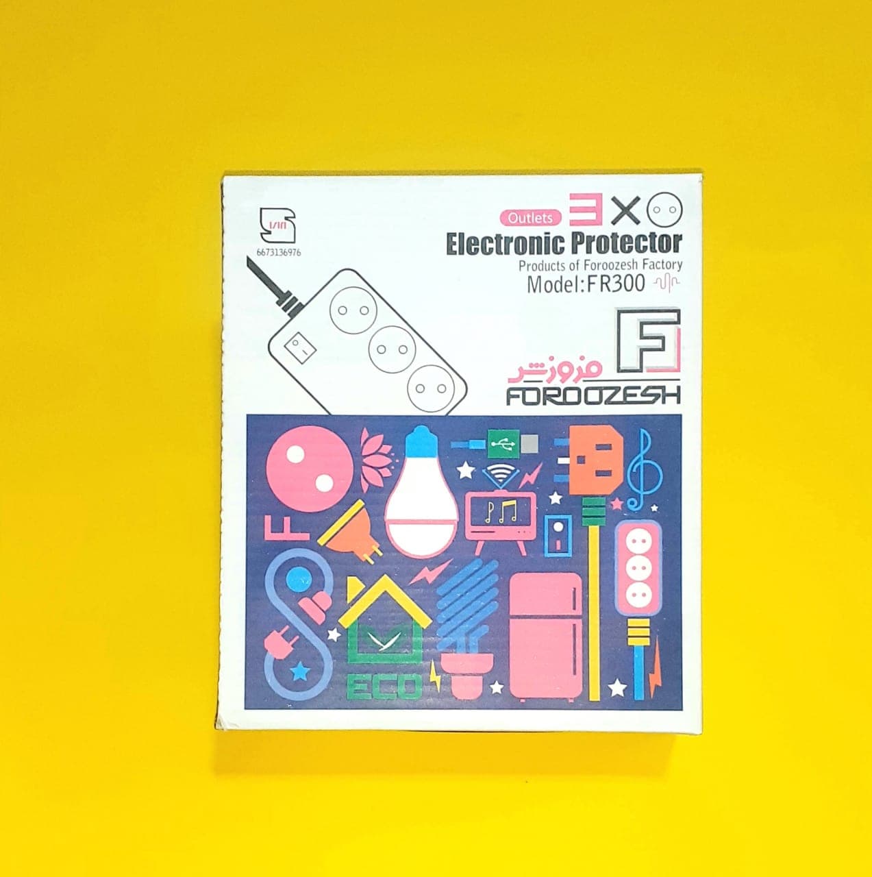 محافظ برق یخچال و فریزر 3 خانه ارت دار فروزش FR300 با کابل 1.8 متری — تصویر ۸