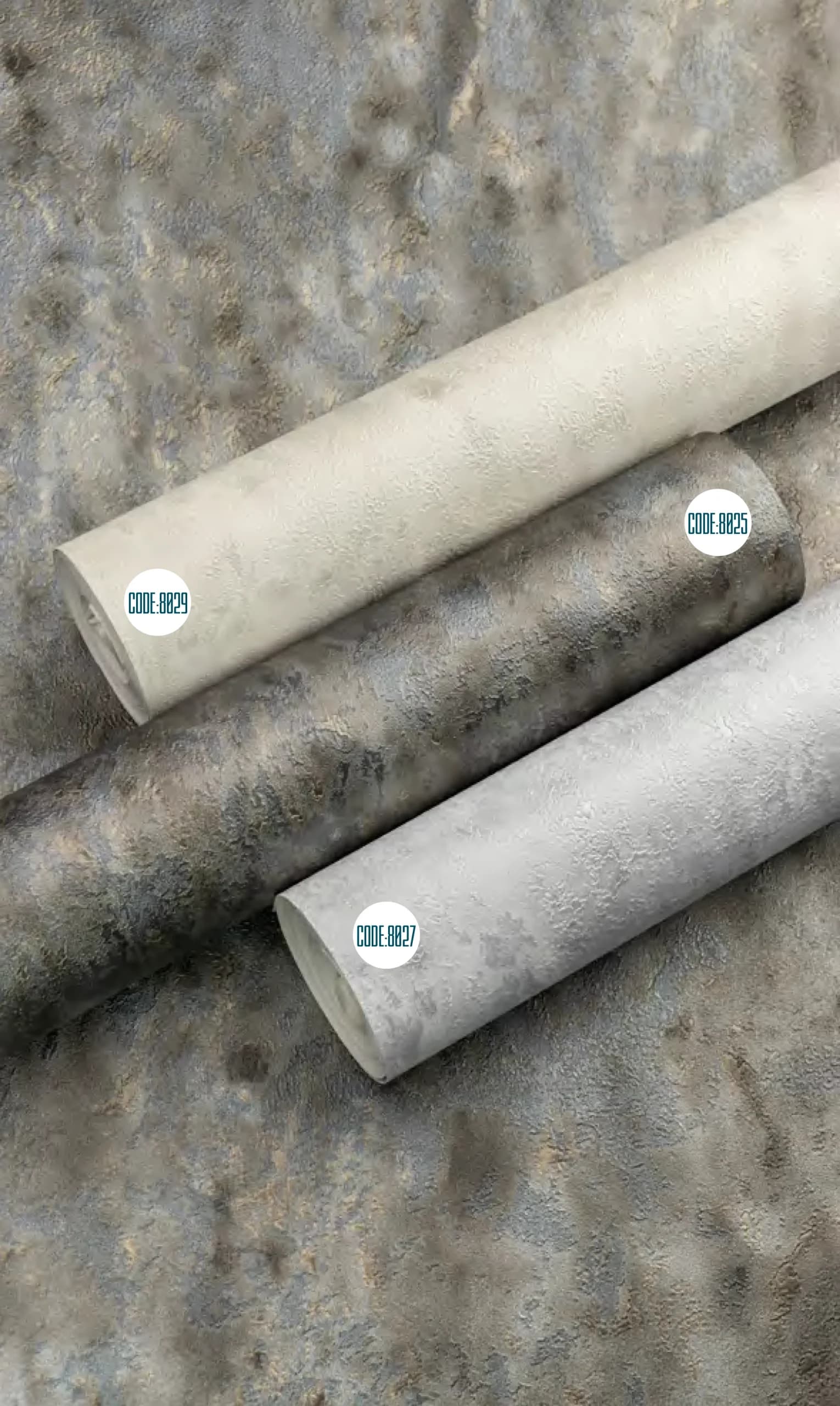 کاغذ دیواری مدرن سنگشسته طوسی متمایل به سبز _ کد 8025 — تصویر ۹