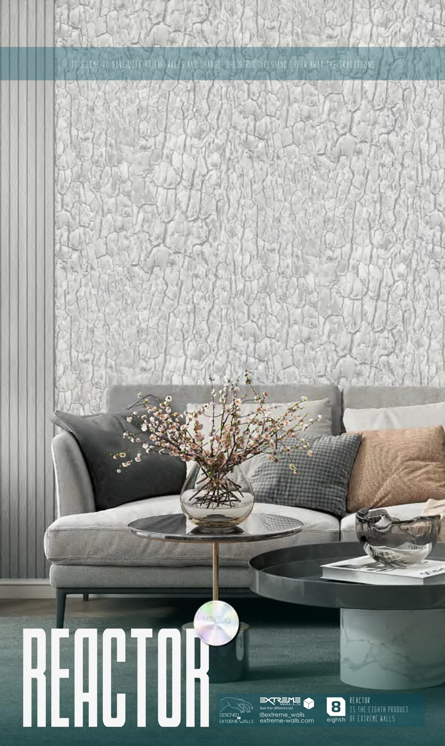 کاغذ دیواری مدرن طرح زمین خشک هنری _ کد ۸۰۱۱