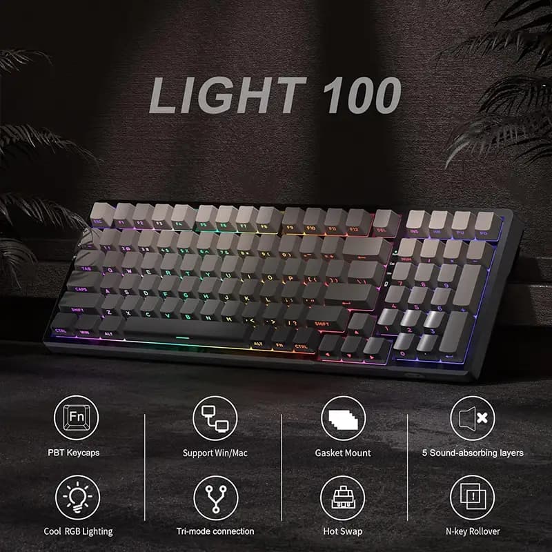 کیبورد گیمینگ MageGee Light100 Star Grey — تصویر ۹