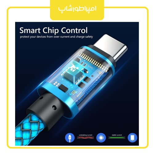 کابل شارژر USB به USB-C اکستروم مدل ACB90UCA1 60W طول 1 متر — تصویر ۶