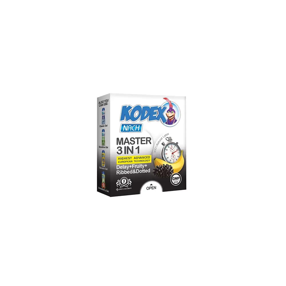 کاندوم تاخیری کدکس مدل Master 3 In 1 بسته 3 عددی – ساده — تصویر ۲