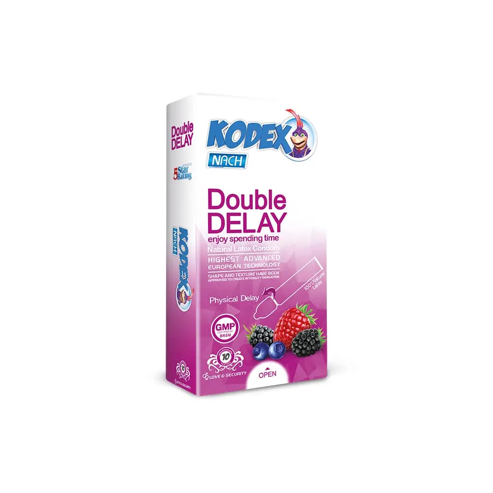 کاندوم تاخیری ناچ کدکس مدل Double Delay بسته 10عددی — تصویر ۲