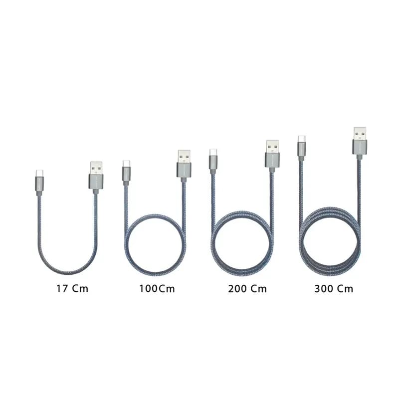 کابل تبدیل USB به USB-C کلومن مدل kd-P19 مجموعه 4 عددی خاکستری — تصویر ۲