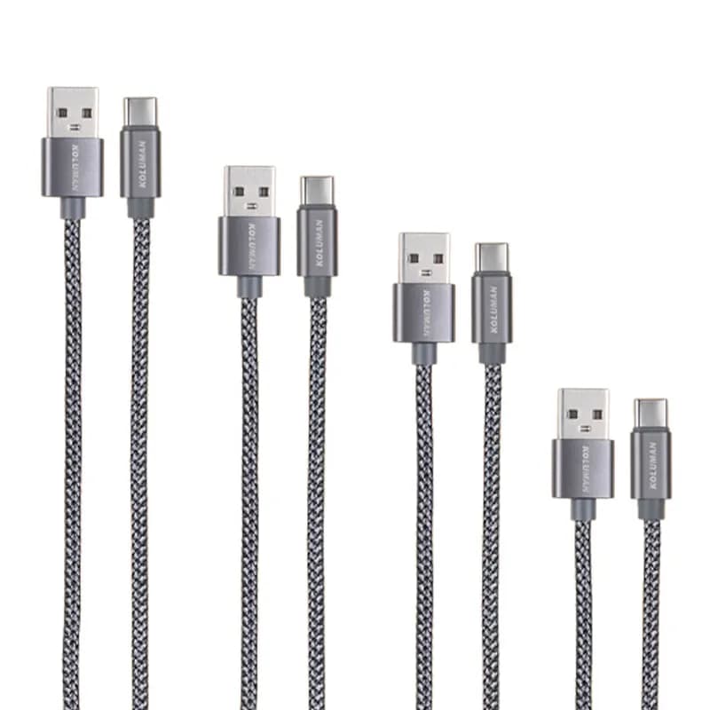 کابل تبدیل USB به USB-C کلومن مدل kd-P19 مجموعه 4 عددی خاکستری — تصویر ۴