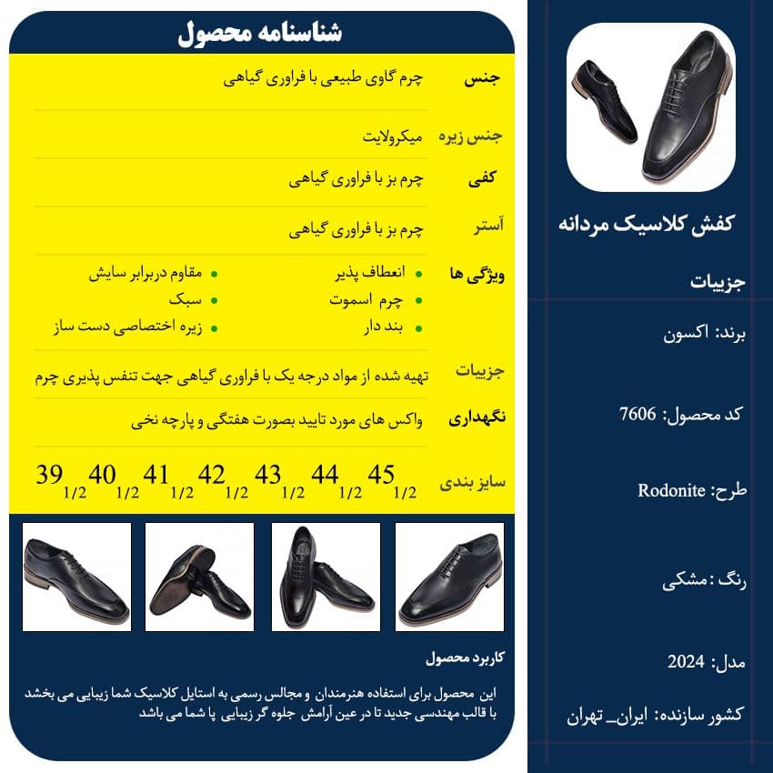 کفش چرم کلاسیک رودونیت — تصویر ۹
