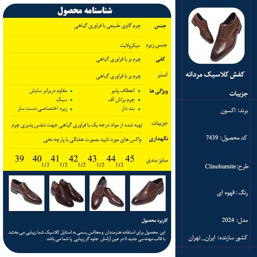 کفش چرم کلاسیک سلینوهومیت — تصویر ۹