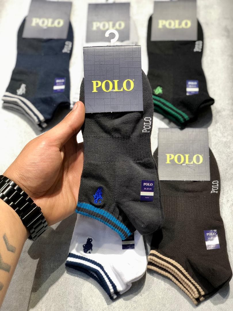 جوراب مچی مردانه برند POLO طرح تک رینگ کف کش — تصویر ۳